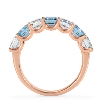 U Prong Half Eternity Emerald Cut Raha Band