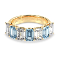 U Prong Half Eternity Emerald Cut Raha Band