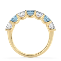 U Prong Half Eternity Emerald Cut Raha Band
