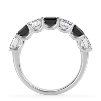U Prong Half Eternity Emerald Cut Raha Band