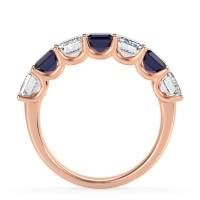 U Prong Half Eternity Emerald Cut Raha Band