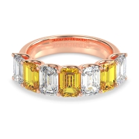 U Prong Half Eternity Emerald Cut Raha Band