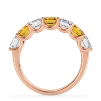 U Prong Half Eternity Emerald Cut Raha Band