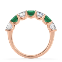 U Prong Half Eternity Emerald Cut Raha Band