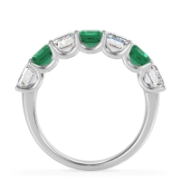 U Prong Half Eternity Emerald Cut Raha Band