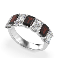 U Prong Half Eternity Emerald Cut Raha Band