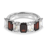 U Prong Half Eternity Emerald Cut Raha Band