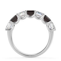 U Prong Half Eternity Emerald Cut Raha Band