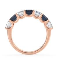 U Prong Half Eternity Emerald Cut Raha Band