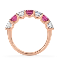 U Prong Half Eternity Emerald Cut Raha Band