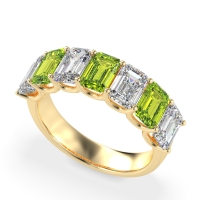 U Prong Half Eternity Emerald Cut Raha Band