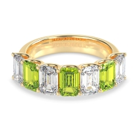 U Prong Half Eternity Emerald Cut Raha Band
