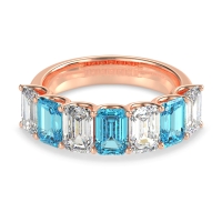 U Prong Half Eternity Emerald Cut Raha Band