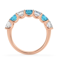 U Prong Half Eternity Emerald Cut Raha Band