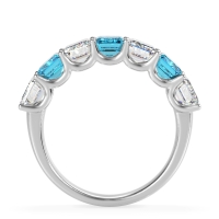 U Prong Half Eternity Emerald Cut Raha Band