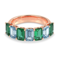 U Prong Half Eternity Emerald Cut Raha Band