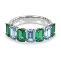 U Prong Half Eternity Emerald Cut Raha Band