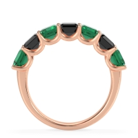 U Prong Half Eternity Emerald Cut Raha Band