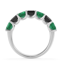 U Prong Half Eternity Emerald Cut Raha Band