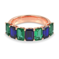 U Prong Half Eternity Emerald Cut Raha Band