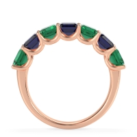 U Prong Half Eternity Emerald Cut Raha Band