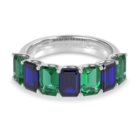 U Prong Half Eternity Emerald Cut Raha Band