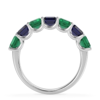 U Prong Half Eternity Emerald Cut Raha Band