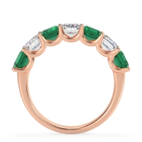 U Prong Half Eternity Emerald Cut Raha Band