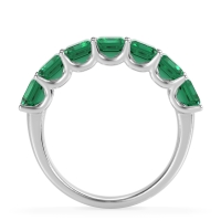 U Prong Half Eternity Emerald Cut Raha Band