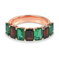 U Prong Half Eternity Emerald Cut Raha Band
