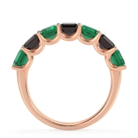 U Prong Half Eternity Emerald Cut Raha Band