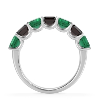 U Prong Half Eternity Emerald Cut Raha Band