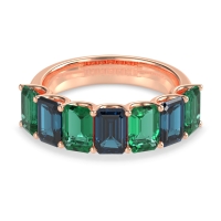 U Prong Half Eternity Emerald Cut Raha Band