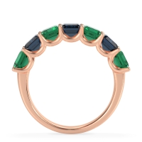 U Prong Half Eternity Emerald Cut Raha Band