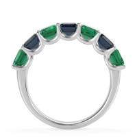 U Prong Half Eternity Emerald Cut Raha Band