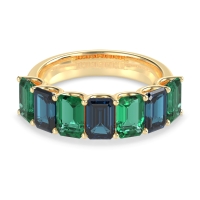 U Prong Half Eternity Emerald Cut Raha Band