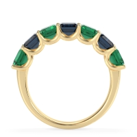 U Prong Half Eternity Emerald Cut Raha Band
