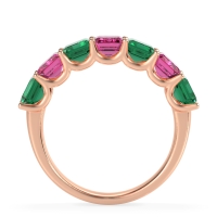 U Prong Half Eternity Emerald Cut Raha Band