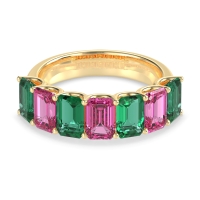 U Prong Half Eternity Emerald Cut Raha Band