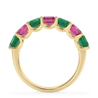 U Prong Half Eternity Emerald Cut Raha Band