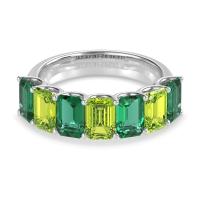 U Prong Half Eternity Emerald Cut Raha Band