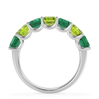U Prong Half Eternity Emerald Cut Raha Band