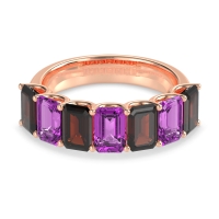 U Prong Half Eternity Emerald Cut Raha Band