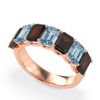 U Prong Half Eternity Emerald Cut Raha Band