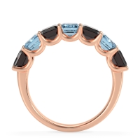 U Prong Half Eternity Emerald Cut Raha Band