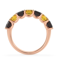 U Prong Half Eternity Emerald Cut Raha Band
