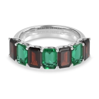 U Prong Half Eternity Emerald Cut Raha Band