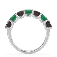 U Prong Half Eternity Emerald Cut Raha Band