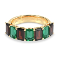 U Prong Half Eternity Emerald Cut Raha Band