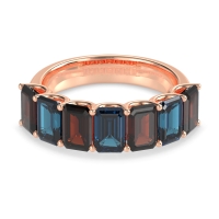 U Prong Half Eternity Emerald Cut Raha Band